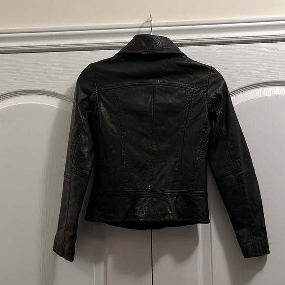 EUC All Saints Belvedere black leather moto style jacket - Picture 11 of 15